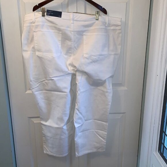 - Talbots NWT White Denim Straight Crop Jeans - Picture 9 of 9